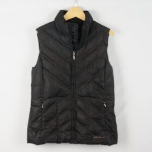Eddie Bauer Premium Goose Down Puffer Vest, Black, Women's Small